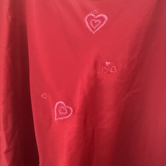 Inner Most Nightgown Lingerie Chemise Size XL Red Satin Embroidered HEARTS Y2K‎ - Picture 3 of 12